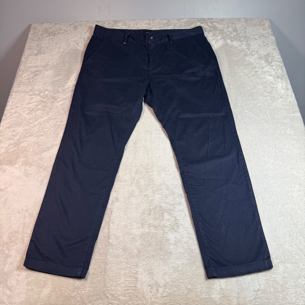 BOSS Hugo Boss Schino Taber Tapered Fit Navy Blue Chino Pants 38x30